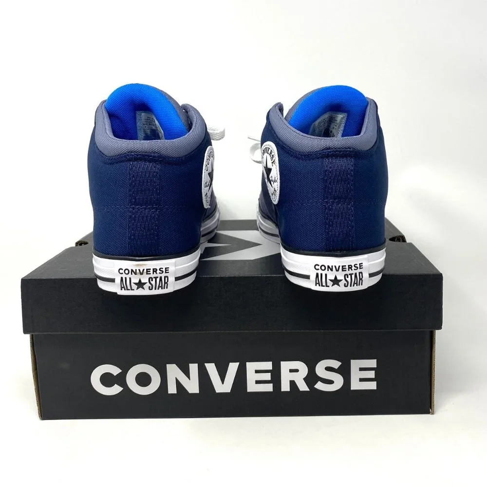 Converse Women's Size 10 170124F CTAS HI STREET Midnight Navy Canvas Mid Sneaker - Picture 4 of 10
